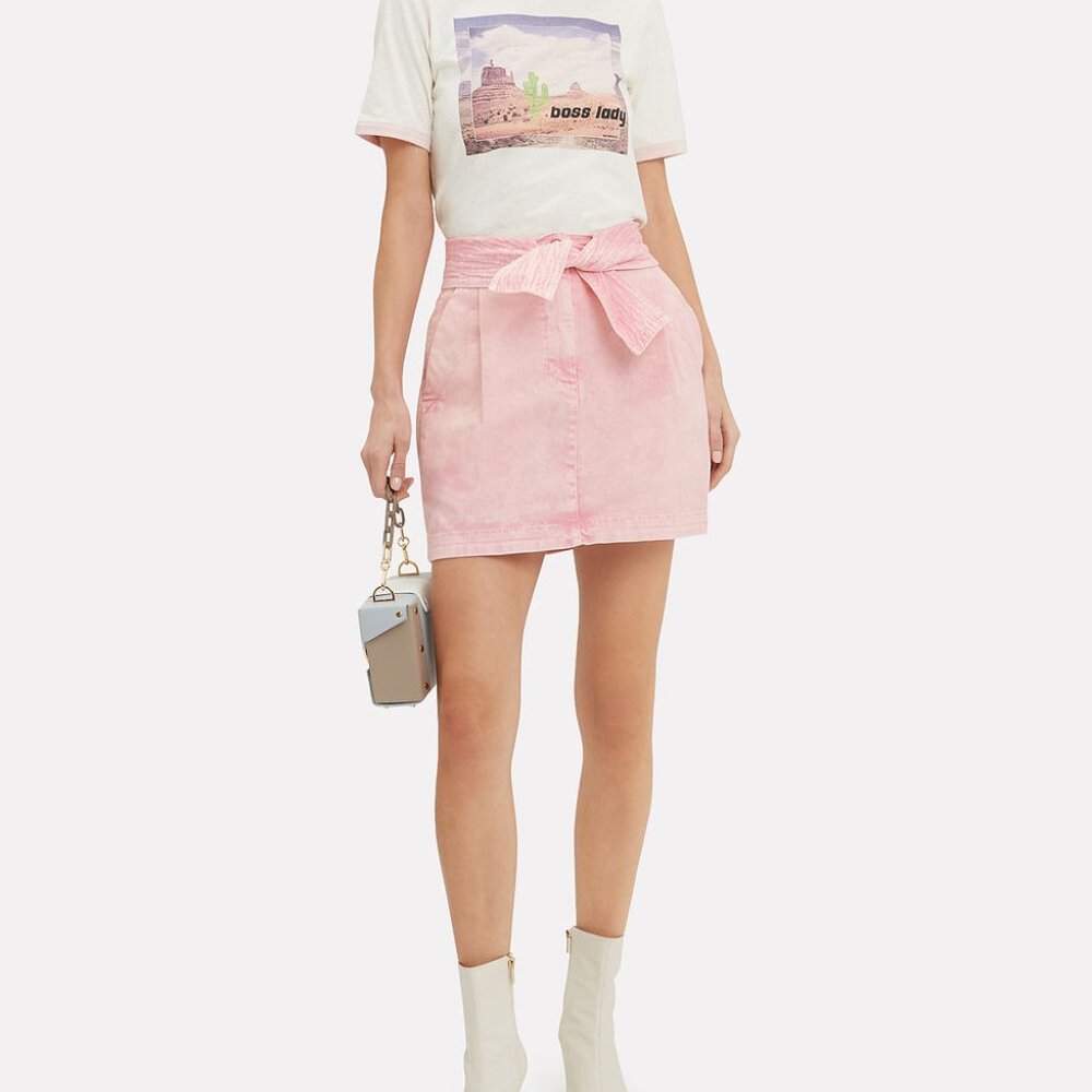 Ulla Johnson Drew Skirt pink denim mini skirt size 8 Never worn w Tags!